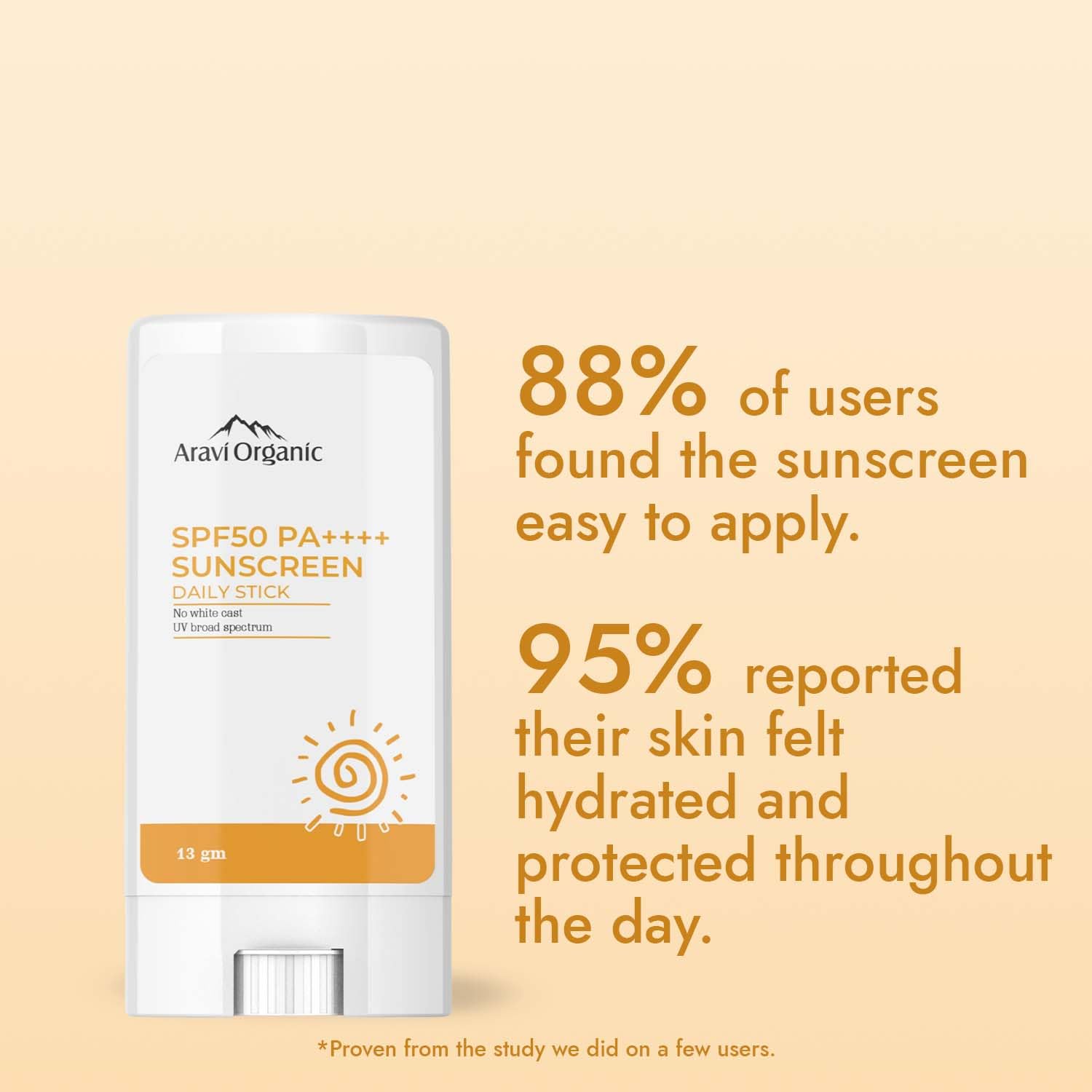 Aravi Organic SPF 50+ Daily Sunscreen Stick -13 gm