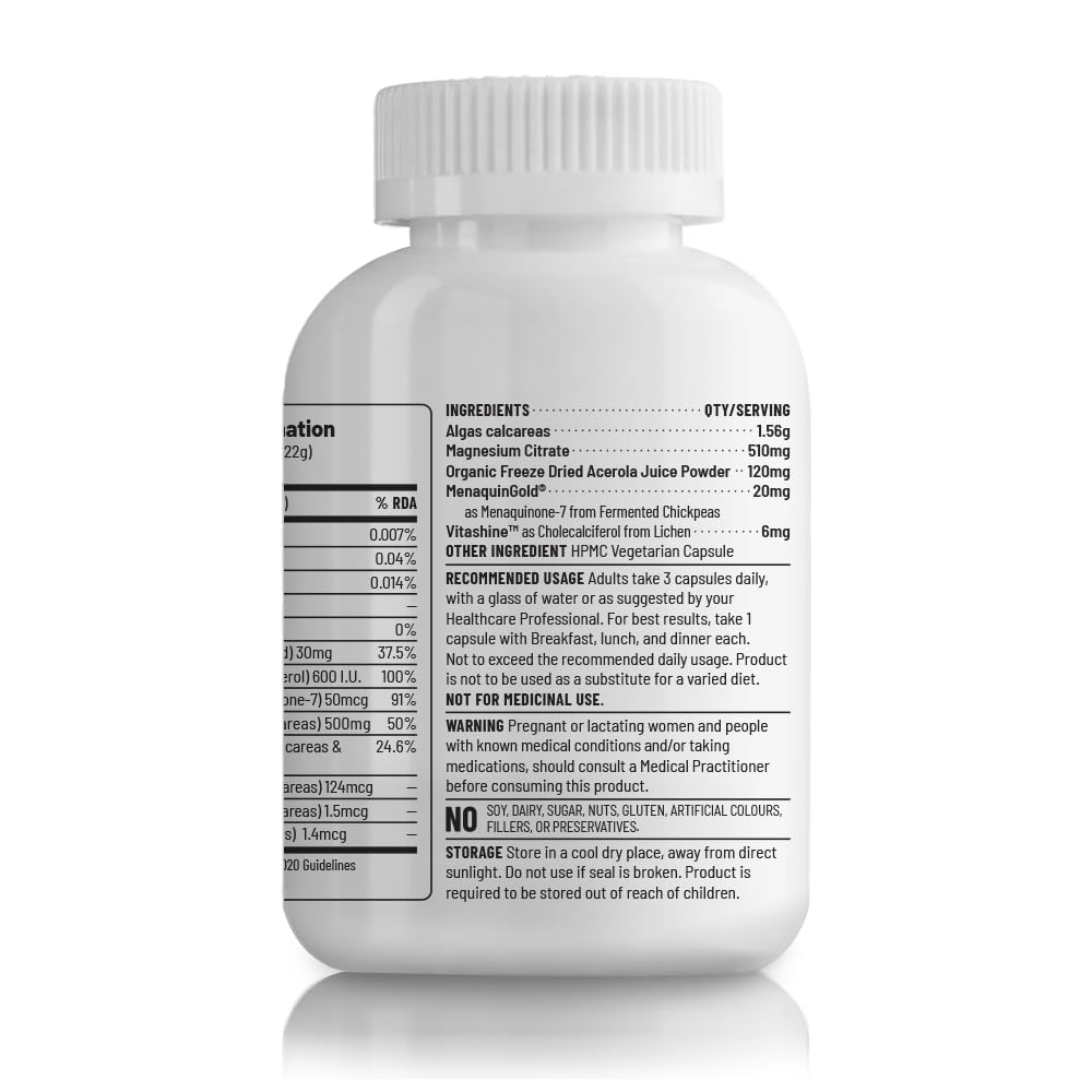 Unived Caldveg | Wholefood Plant-Based Calcium, Magnesium & 73 Trace Minerals, Vit D3 (Lichen), Vit K2-7 (Menaquingold) | Complete Supplement For Bone Health & Healthy Ageing, Capsule
