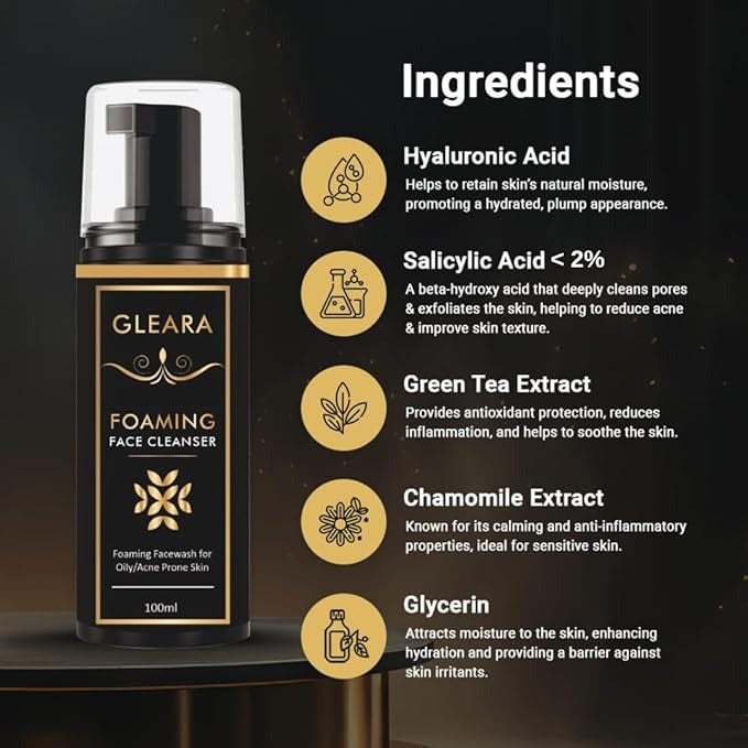 Gleara Foaming Face Cleanser for Soft - 100 ml