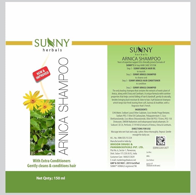 Sunny Herbals New & Improved pH Balanced Arnica Shampoo - 150 ml