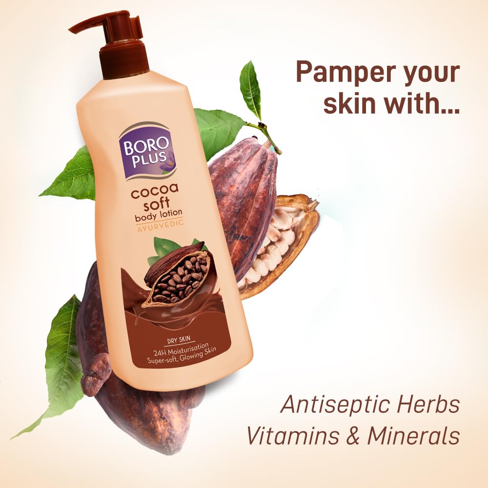 BOROPLUS Boro Plus Cocoa Soft Body Lotion For Skin Combination, 400 Ml, 1 Count