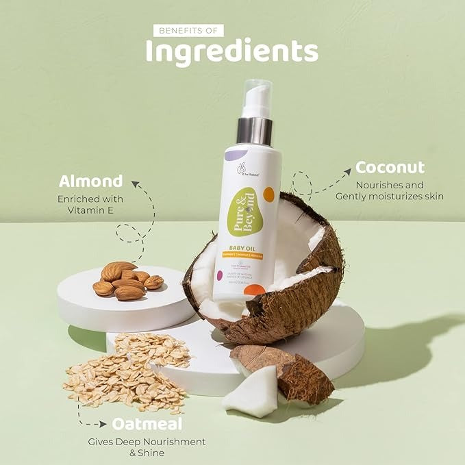 R for Rabbit Pure & Beyond Baby Oil with Cold Pressed Organic Almond and Coconut - 200 ml