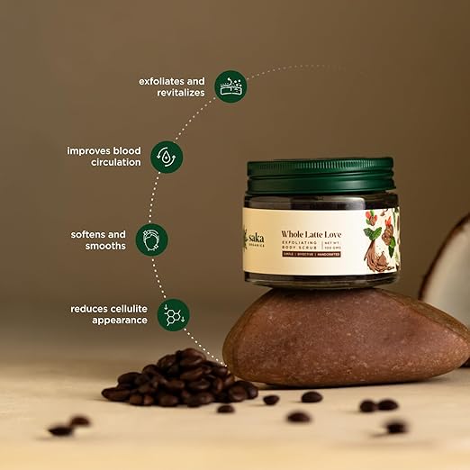 Saka Organics Whole Latte Love Handmade Exfoliating Coffee Body Scrub - 100 gms