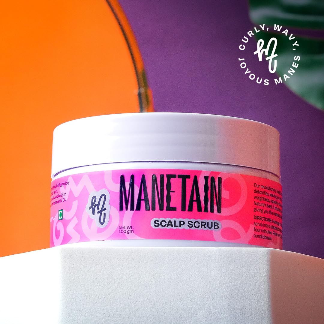 Manetain Scalp Scrub 100gm | Purifying Hair & Scalp Exfoliator for Dandruff, Dry Scalp & Build‑Up | Deep‑Clean Hair Scrub with Himalayan Salt, Cactus & Willow Bark | Vegan & Cruelty‑Free