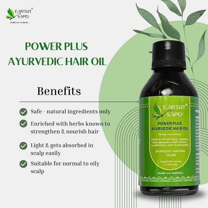 Earthy Sapo Handmade Power Plus Ayurvedic Hair Oil - 100 ml