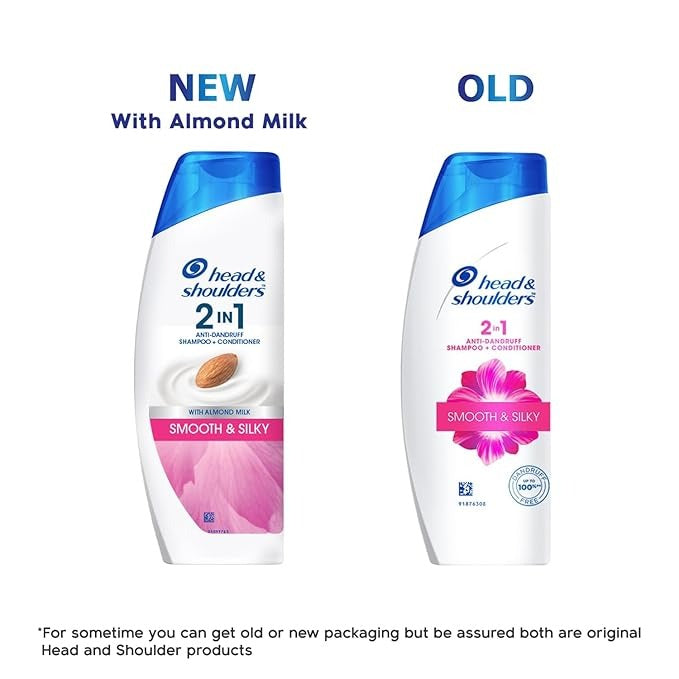 Head & Shoulders 2-in-1 Smooth and Silky Anti Dandruff Shampoo + Conditioner - 180 ml