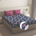 Wakefit Bedsheet for King Size Bedsheet King Size Bed Cotton Pillow Covers Elastic Fitted Sheet Paula Colour