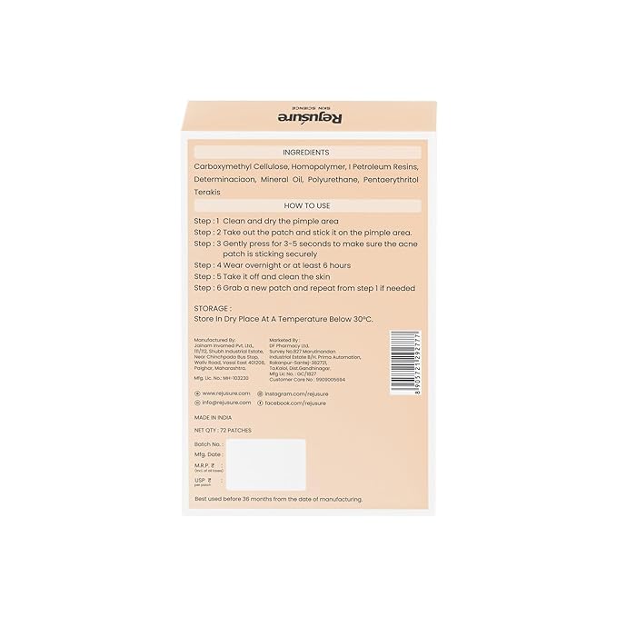 Rejusure Acne Patch | Facial Acne Patches for Pimples - 72 Patches