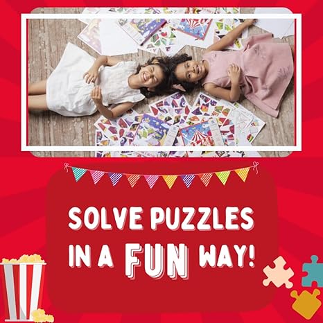 PepPlay Circus Carnival Sticker Puzzle No Mess Sticker Art for Kids Craft Kits DIY Activity