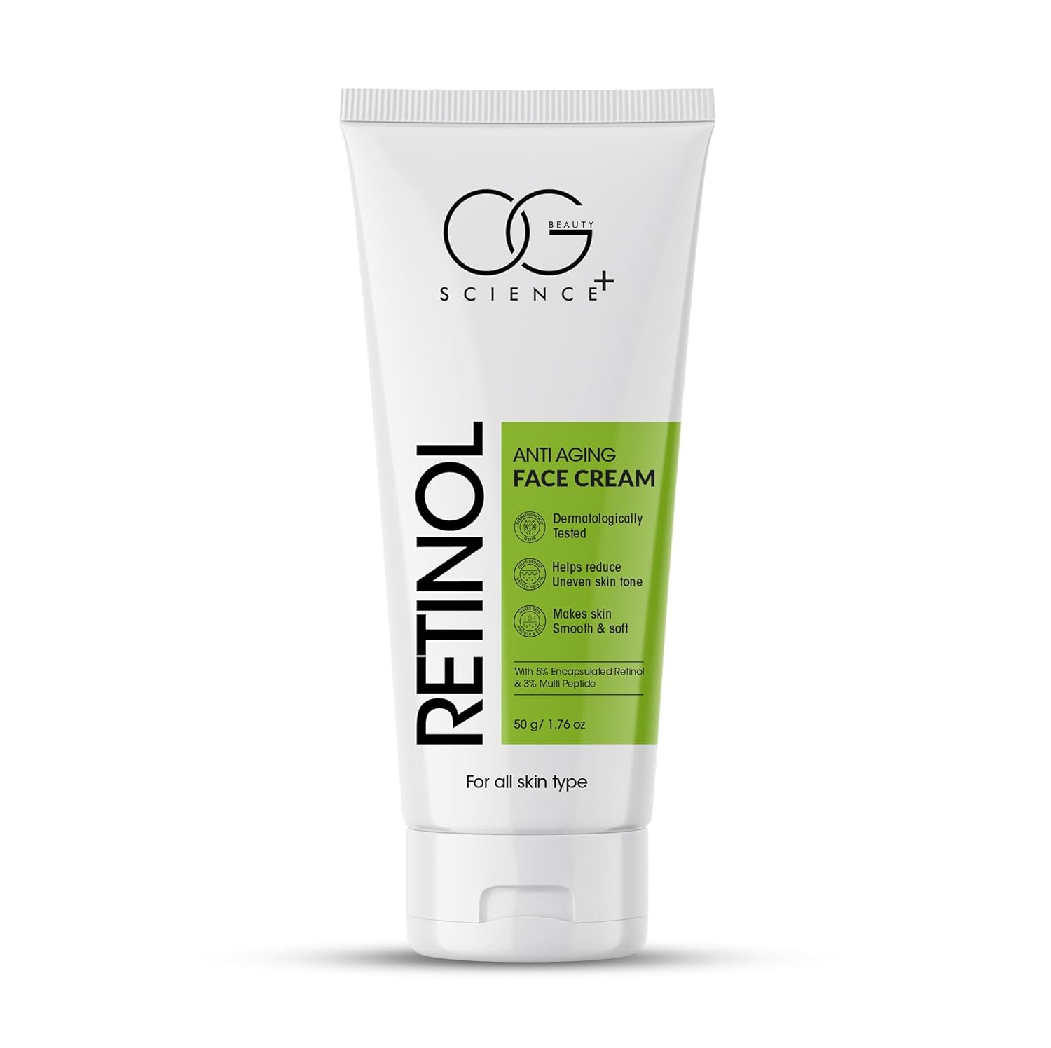 OG BEAUTY Science Retinol Anti-Aging Face Cream | 5% Encapsulated Retinol & 3% Multi-Peptide Formula | Dermatologist Tested | For All Skin Types | 50g