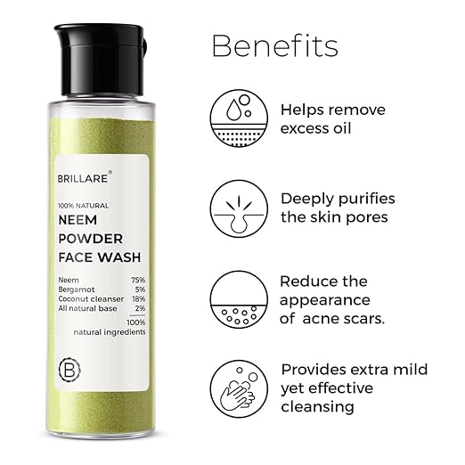 Brillare Neem Face Wash for Acne & Pimples - 30 gms