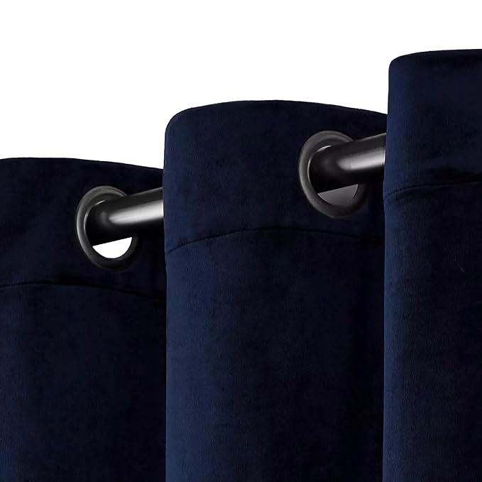 Stoa Paris Curtain for Home Single Pc PatternedVelvet Curtain for Window Colour Blue Enigma