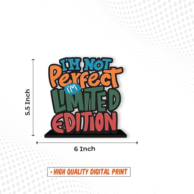 Artvibes Wooden Idols and Figurine I Am Not Perfect Limited Edition Inspirational Quotes Table Decoration for Office Desk