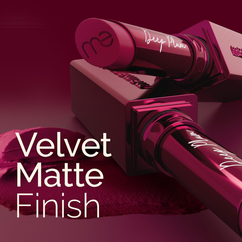 Mamaearth Luxe Matte Long Stay Lipstick with Passion Fruit Oil & Vitamin E -2g | Deep Plum 16 Hour Long Stay | High Impact Color | Made Safe Certified