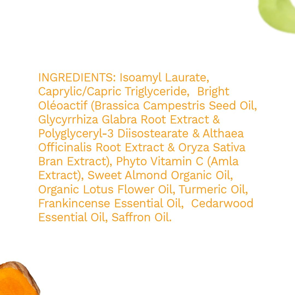 OZiva Inner Glo Skin Brightening Face Serum, Skin Brightening Serum For Even Tone & Increased Radiance With Phyto Vitamin C, Rosehip Oil & Saffron, Face Serum For All Skin Types, 30ml