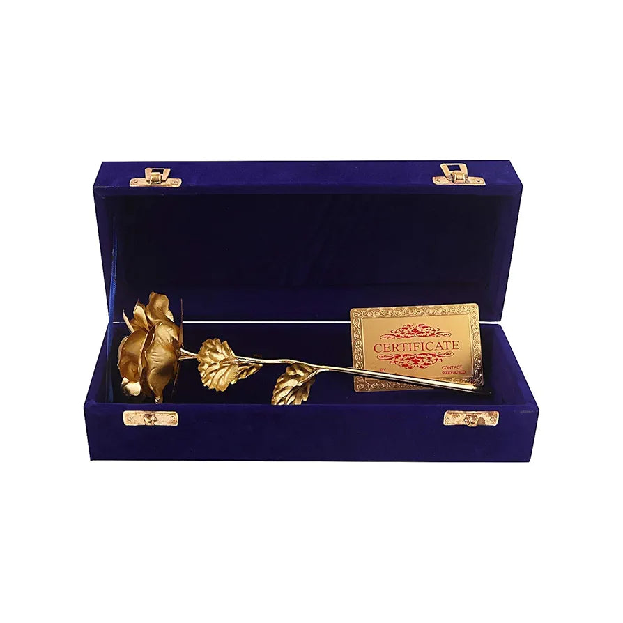 Certified Gold Plated Rose Gift Box golden