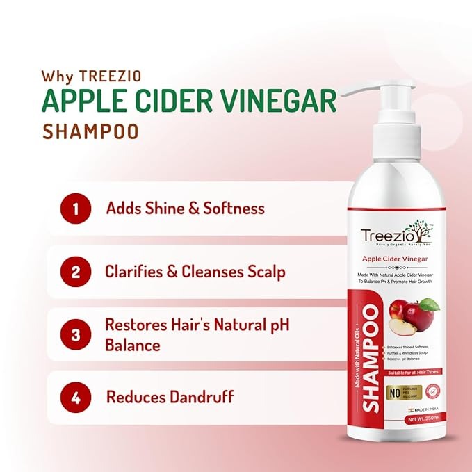 Treezio - Apple Cider Vinegar Shampoo - 250 ml (pack of 2)