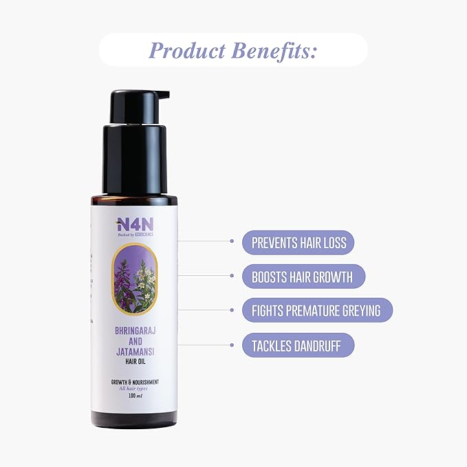 Nature4nature Natural Hair Oil for Men and Women Contains Bhringraj and Jatamansi - 100 Ml