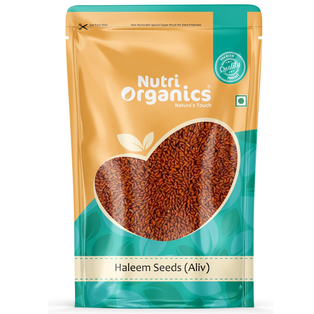 NutriOrganics Halim Seeds 1kg - Aliv Seeds | Haleem Seeds | Seeds for Eating | Immunity Booster Superfood | Asaliya, Garden Cress Seeds, Multi