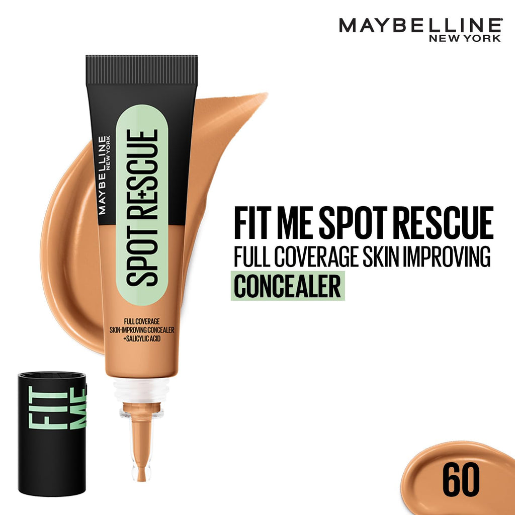 Maybelline New York Fit Me Spot Rescue Concealer, 60 | Full Coverage, Skin Improving