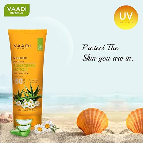 Vaadi Herbals Sunscreen Lotion SPF-50 - 110g (Pack of 2)