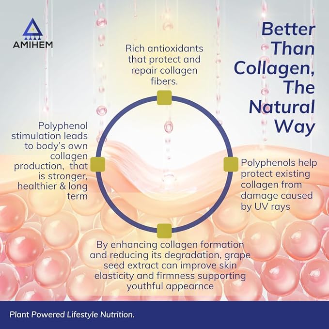Amihem Grape Seed Extract Capsules | 15000 Mg Per Serving - 30 Capsules