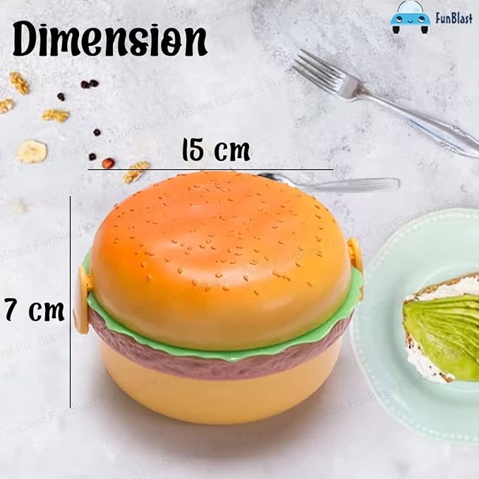 FunBlast Burger Shape Lunch Box for Kids Lunch Box for Kids Multicolor