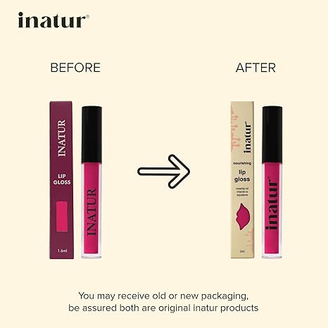 Inatur Attitude Lip Gloss Shiny Lips Suitable For All Tones - 2 ml