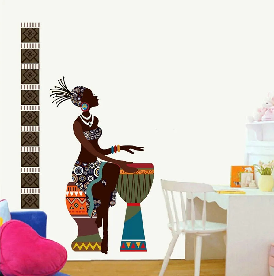 Decal O Decal African Tribal Women with Drums PVC Vinyl Wall Stickers , Pack of 1