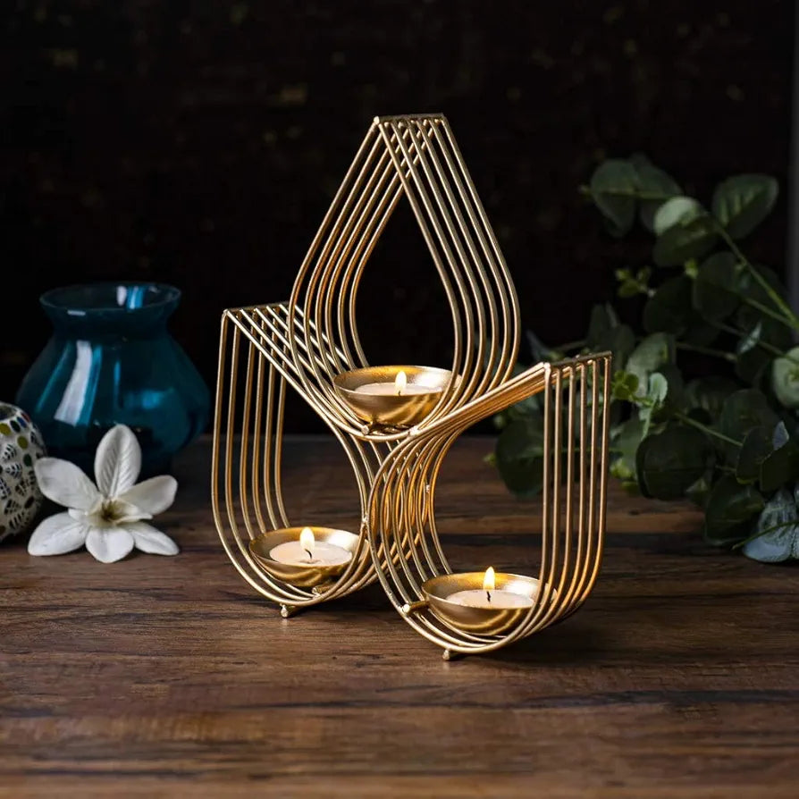 Webelkart Tree Beautiful Wall Hanging Gold Tealight Candle Holder  Metal Wall Sconce