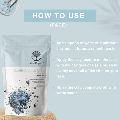 Wild Organic Cambrian Blue Clay Powder - 100 gms