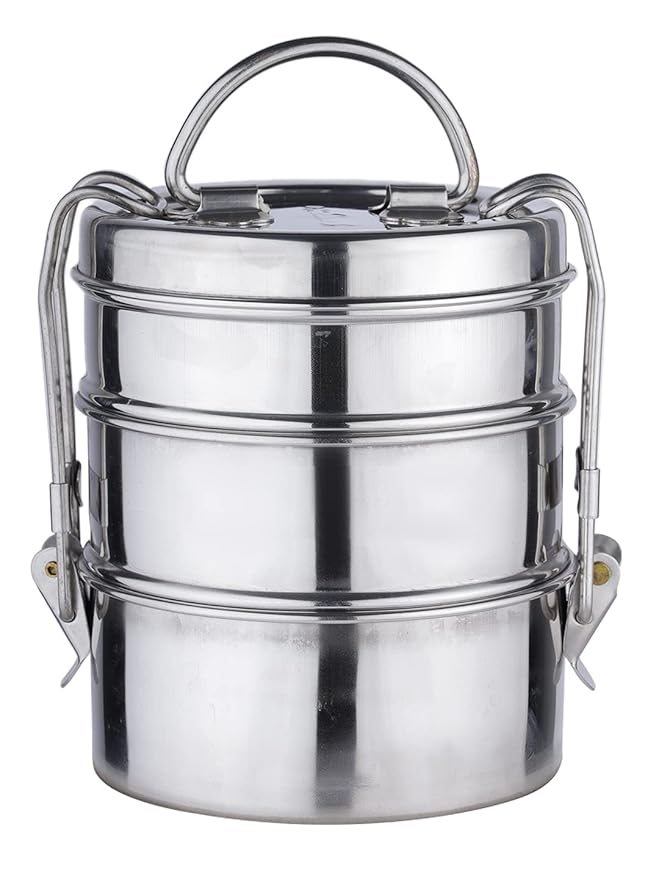 Neelam Clipper Stainless Steel Tiffin Box Set, 3 Container - 1100 ml