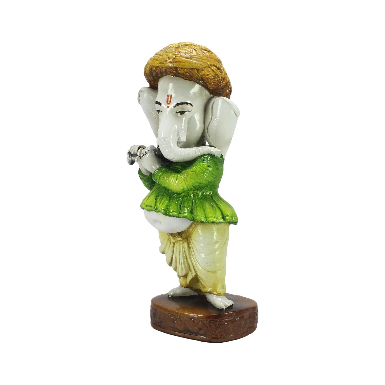 Ecraftindia Lord Ganesha Playing Instrument Statue | Green