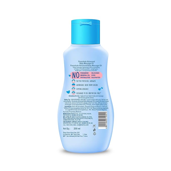 Parachute Advansed Baby Massage Oil for New Born - 200 ml