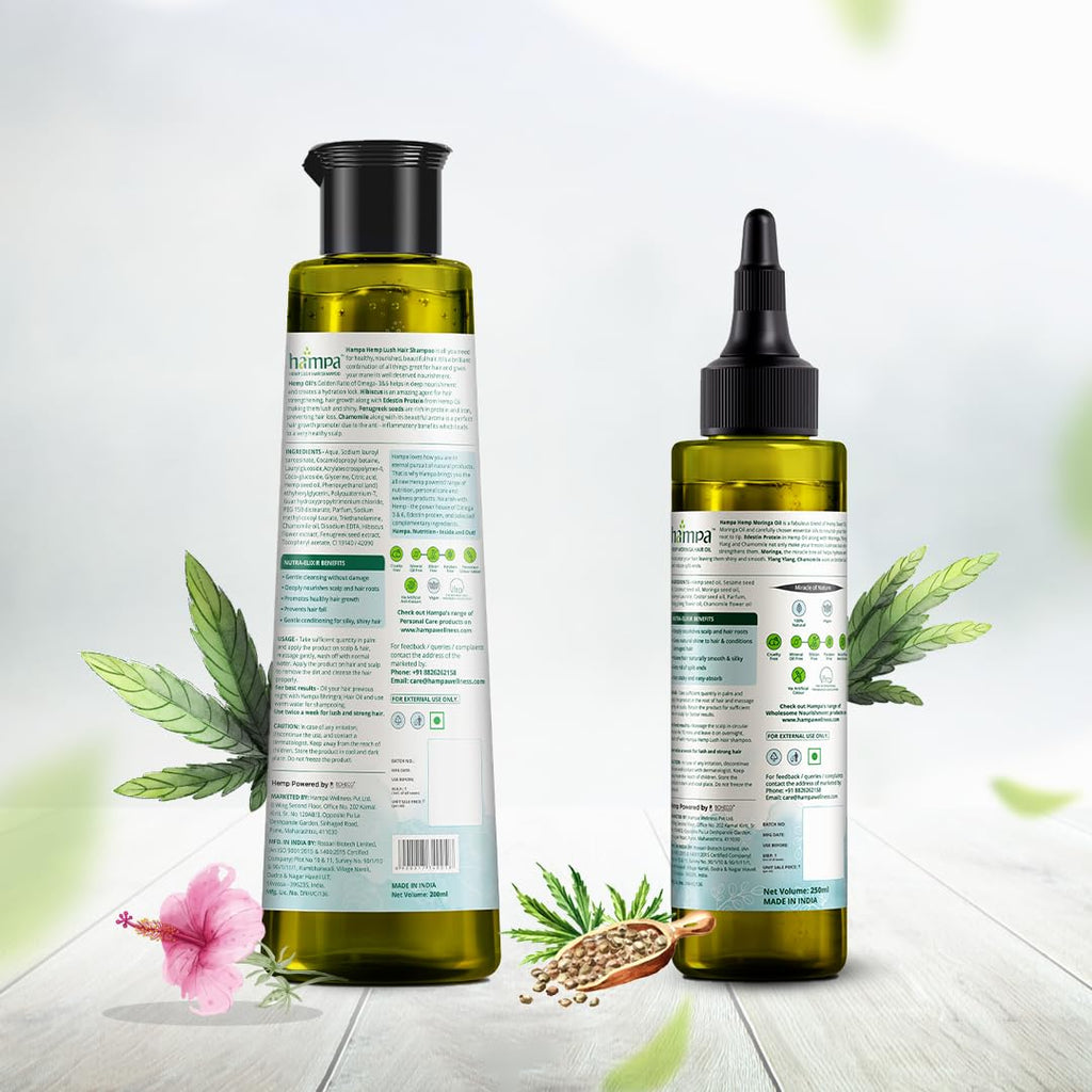Hampa Hemp Moringa Hair Oil and Lush Hair Shampoo