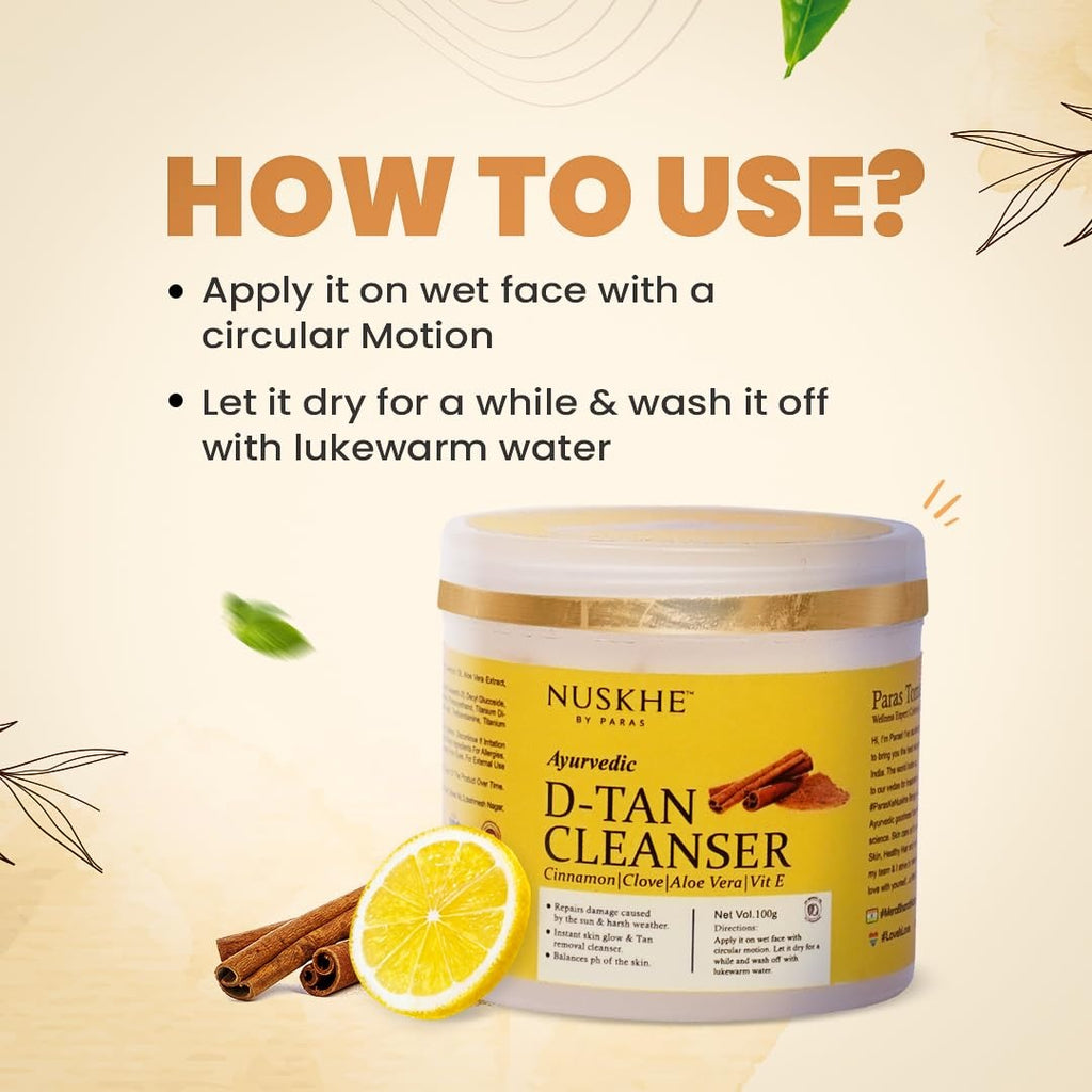 Nuskhe By Paras D - Tan Cleanser - 100 gms (Pack of 2)