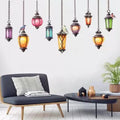 Rangoli Vinyl New Modern Art Beautiful Multicolor Light Lamps Large Wall Sticker Size 105Cm*105Cm-Self-Adhesive