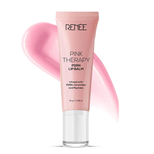 RENEE Pink Therapy PDRN Overnight Lip Repairing & Moisturising Lip Balm For Dry, Chapped Lips | Glossy Finish, Revives Lip Barrier & Improves Elasticity | With Vegan PDRN, Peptides & Ceramides | 10g