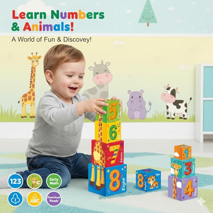 Toymate Stack O Fun Educational Stacking N Nesting Cubes for Kids