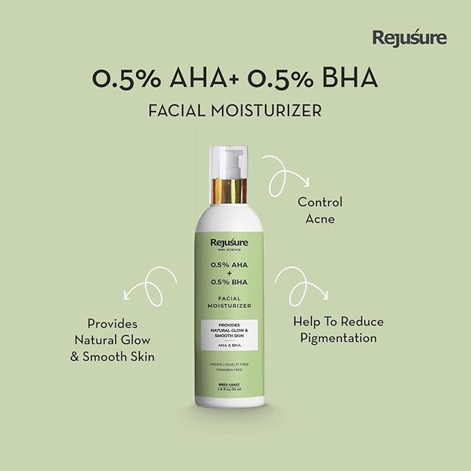 Rejusure AHA 0.5% + BHA 0.5% Facial Moisturizer - 50 Ml