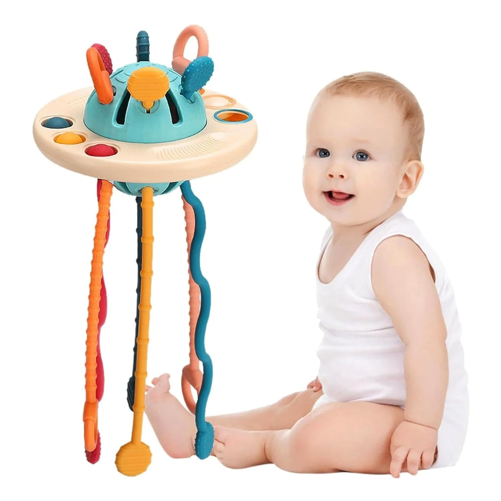 Kidology Montessori Teething Toy Set for Toddlers UFO Blue