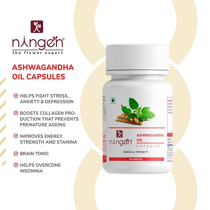 Ningen Ashwagandha Oil Capsules 500mg - 30 caps
