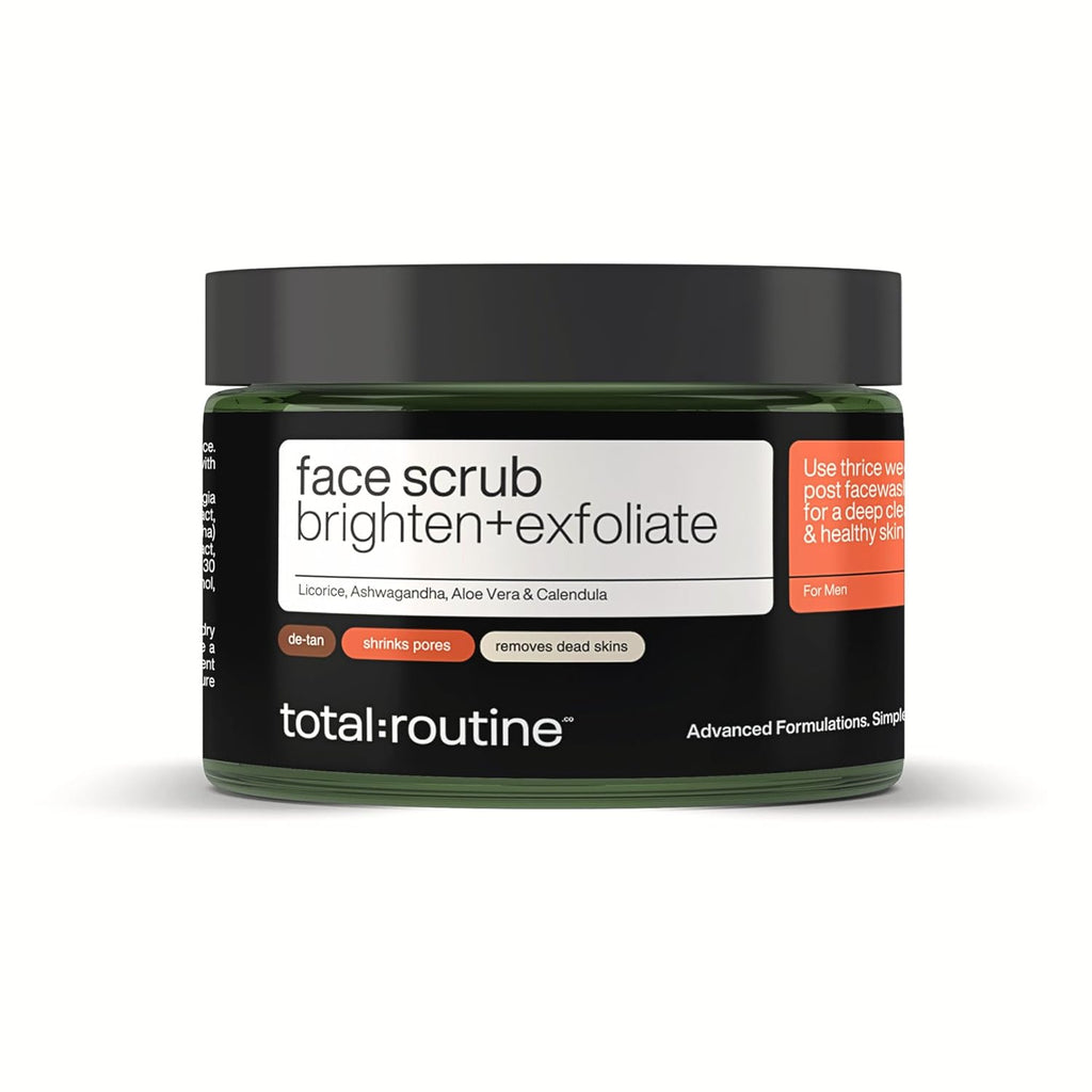 Multi Action Brightening Face Scrub for Men | Blackhead & Tan Removal | Gentle Exfoliation | Reduce Dark Spots & Oil | Remove Dead Skin, Reduce Acne & Wrinkles | For all skin types, 50ml