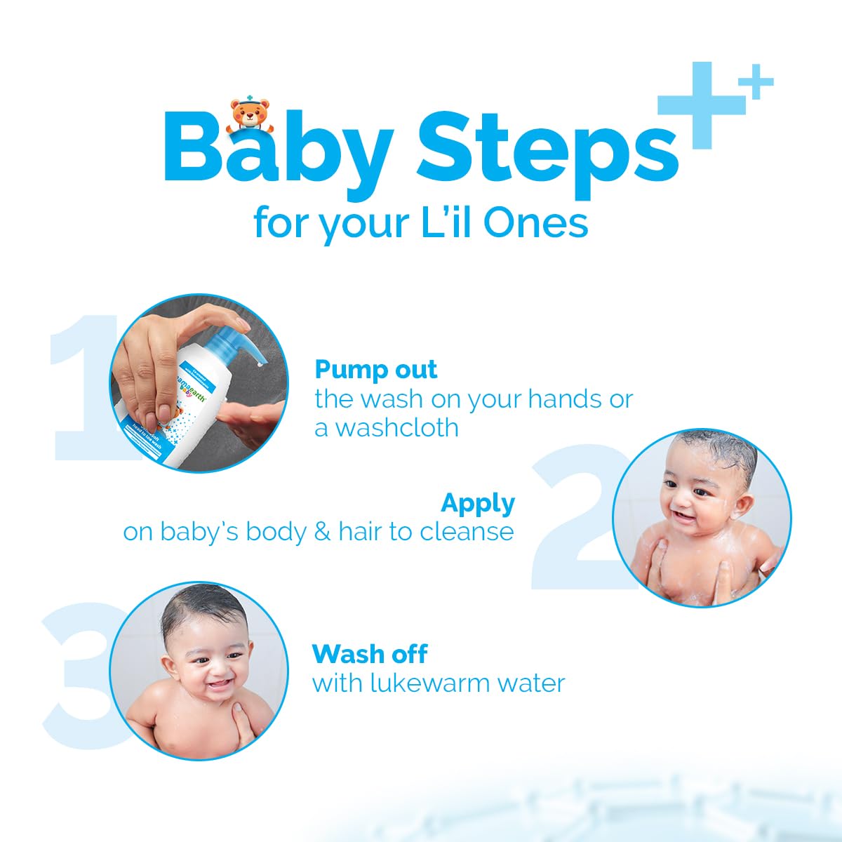 Mamaearth Baby DermaSoft Head to Toe Wash with SensiCareComplex™ for Baby's Sensitive Skin - 250 ml | Co-created with Dermatologists for Newborns | Enriched with SensiCareComplexTM for Baby's Sensitive Skin | Safe and Non-irritant formula*