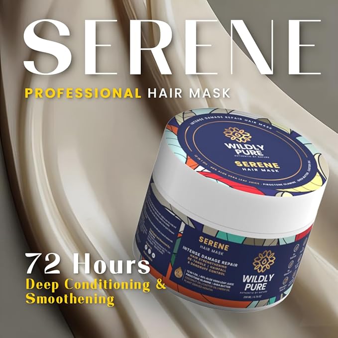 Wildly Pure Hair Mask for Frizzy & Damaged Hair | Shea Butter, Keratin & 12 Oils | 7 Day Smoothening Treatment - 200 Ml