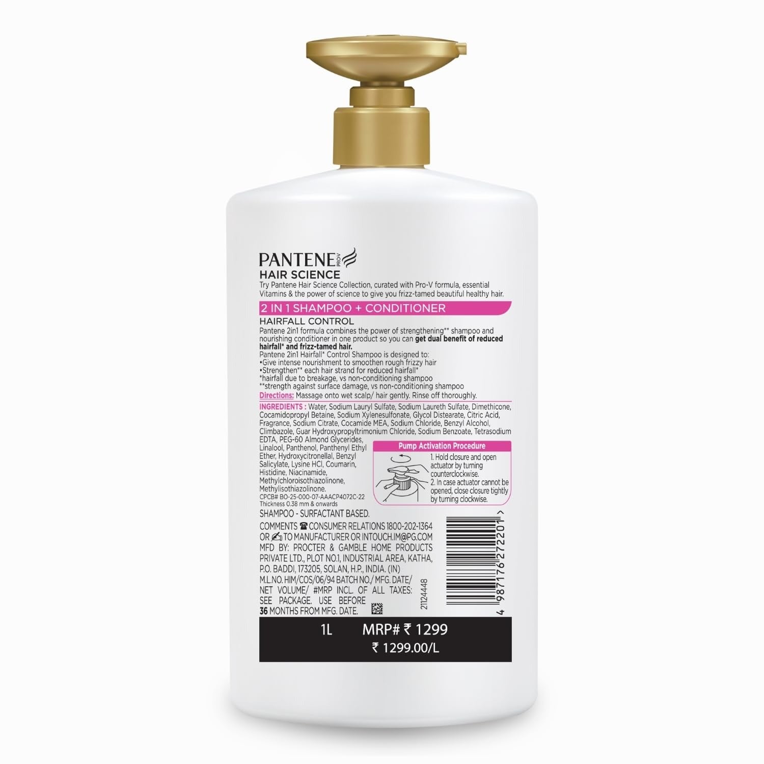 Pantene Advanced Hairfall Solution 2in1 Anti-Hairfall Shampoo & Conditioner - 1 Litre