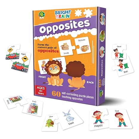 The Book Tree Bright Brain Opposites 60 Piece Jigsaw Puzzle for Preschoolers Educational Toy