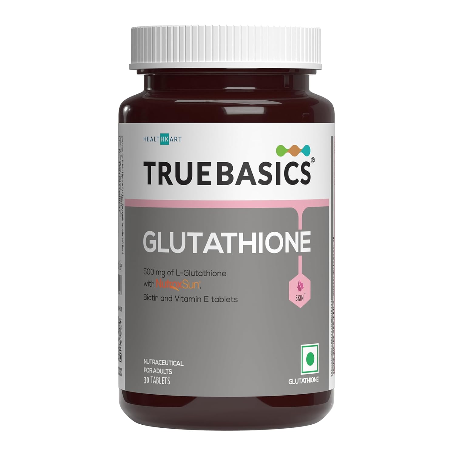 TrueBasics Glutathione (30 Tablets) | With Nutroxsun, Biotin & Vitamin E | For Healthy & Youthful Skin