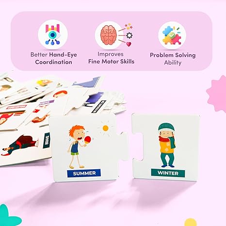 Mittimate Opposite Word Educational Jigsaw Puzzle Game for Kids Age 2 to 4 Old 60 Pieces Puzzle Toy