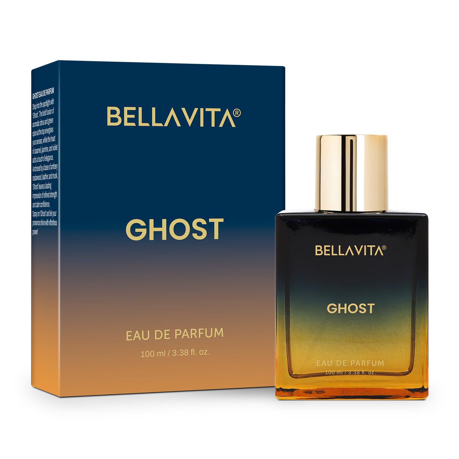 BELLAVITA Ghost Unisex EDP | Long Lasting | 100ml | Perfume for Man and Woman | Cedarwood, Jasmine & Musk | Premium Perfume for Men and Women